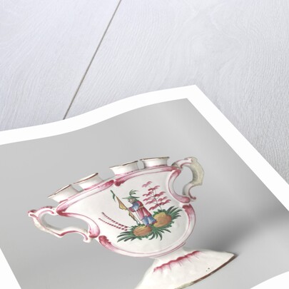 Flower Holder polychrome painted faience by Anonymous