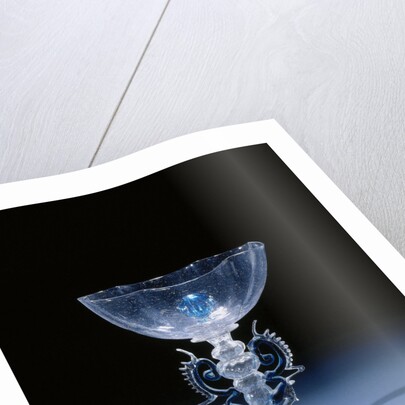 Wing Glass with six times lobed chalice by Anonymous