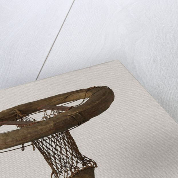 Craft, Large oval driving belt made of textile presumably filled with a wooden frame and cork by H.W. Burman