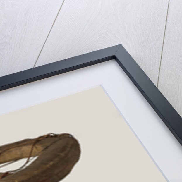 Craft, Large oval driving belt made of textile presumably filled with a wooden frame and cork by H.W. Burman