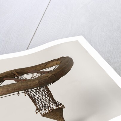 Craft, Large oval driving belt made of textile presumably filled with a wooden frame and cork by H.W. Burman