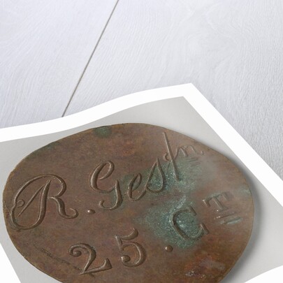 Rijksgestichten Ommerschans and Veenhuizen, home currency beaten by order of the Charity Society worth 25 cents by Anonymous