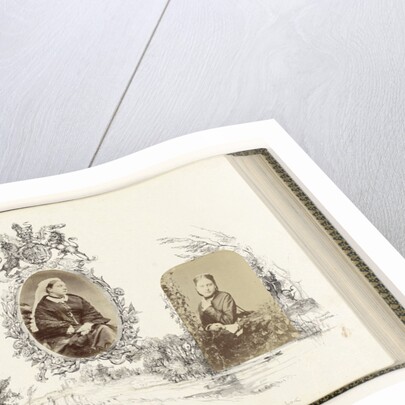 Portrait of Alexandra, Princess of Wales bordered by drawing of English landscape by Anonymous