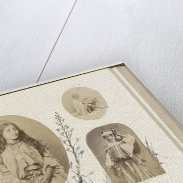 Algiers, genre portrait of girl with watch lined by drawing of palms and coast by Anonymous