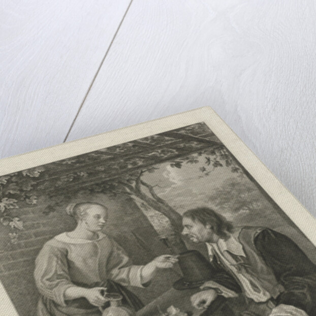 Young woman offers a man a glass of wine by Jacob Ernst Marcus