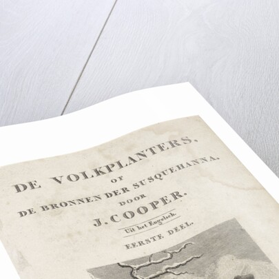 Title page for, J. Cooper, The settlers, 1826, De volkplanters, Slaes by Anonymous