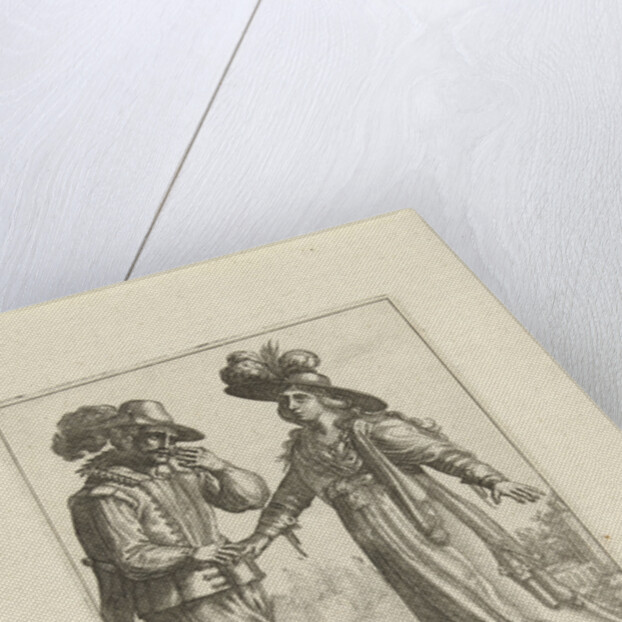 Farmer Couple dressed according to the Genoese fashion, Anonymous by Johannes Covens en Cornelis Mortier Pieter Lastman