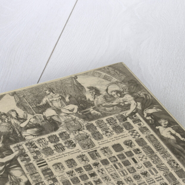 Prince William III in an allegorical frame, Johannes Jacobsz van den Aveele by Jacobus Robijn Gerard de Lairesse