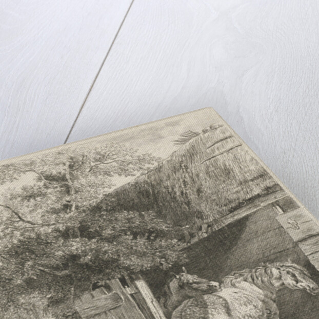 Two horses in a barn, Pieter Gerardus van Os by Paulus Potter