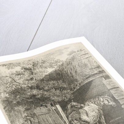 Two horses in a barn, Pieter Gerardus van Os by Paulus Potter