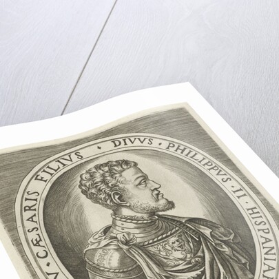Portrait of King Philip II of Spain, Frans Huys by Hieronymus Cock