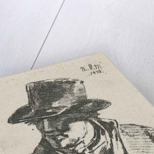 Bust of a man with hat by Anthonie Willem Hendrik Nolthenius de Man