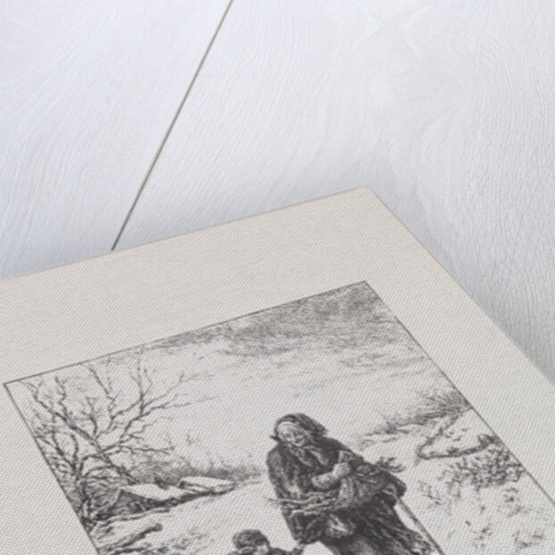 Wood-gatherers with a crying child by Elchanon Verveer and Maurits Verveer