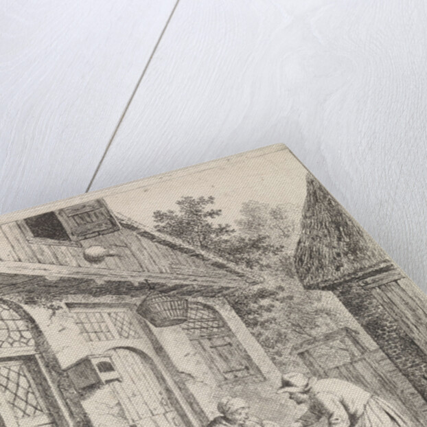 Courtyard with farmers, Johannes Christiaan Janson by Christina Chalon