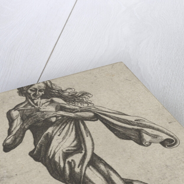 Standing old naked woman by Claes Jansz. Visscher II