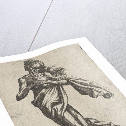 Standing old naked woman by Claes Jansz. Visscher II