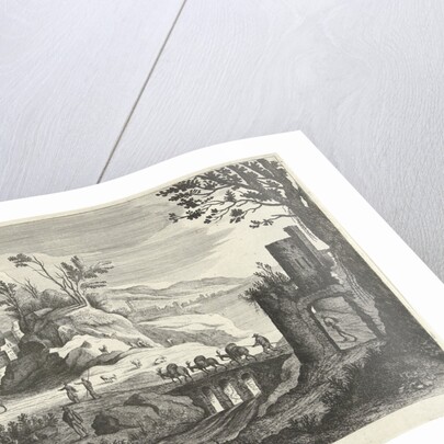 Italian landscape with face on a city, Willem van de Lande by Adriaen van Nieulandt I