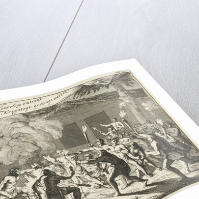 Indians torturing a prisoner with lighted torches by Jan Claesz ten Hoorn