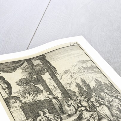 Eliza undergoes the test in chastity source of Mauritania, Jan Luyken by Jan Claesz ten Hoorn