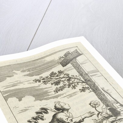 Personified soul for a cross on a hill by Pieter Arentsz II