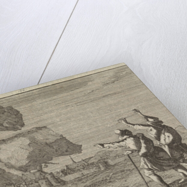 Salzburg is destroyed by a crashing mountain, 1669 by Pieter van der Aa I