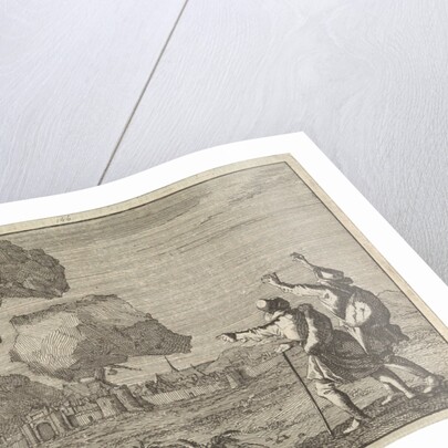 Salzburg is destroyed by a crashing mountain, 1669 by Pieter van der Aa I