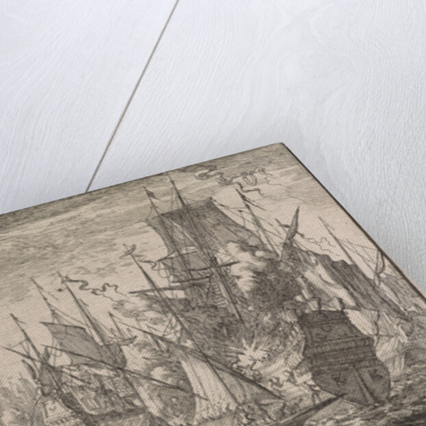 Battleship between Turkish warships and the ships of the Knights of Malta by Johann David Zunnern