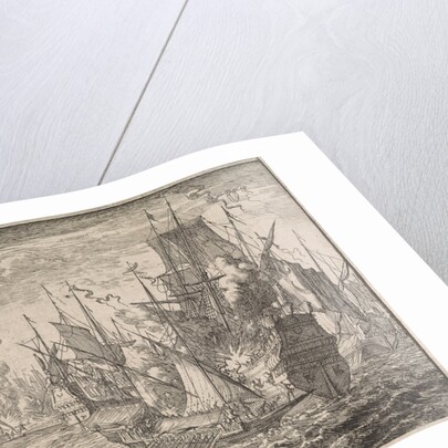 Battleship between Turkish warships and the ships of the Knights of Malta by Johann David Zunnern