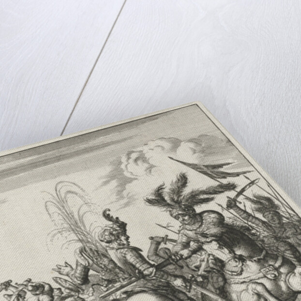 Emperor Conrad III cleaves in a cavalry skirmish a Saracen by Timotheus ten Hoorn