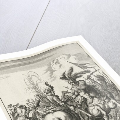 Emperor Conrad III cleaves in a cavalry skirmish a Saracen by Timotheus ten Hoorn