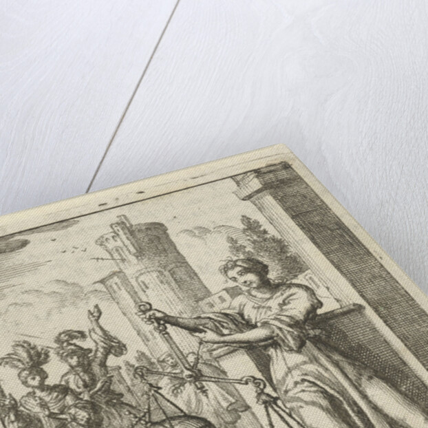 Female weighs an orb by Pieter Arentsz II