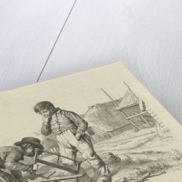 Sawing and a standing boy by Jacob Ernst Marcus