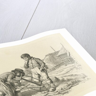 Sawing and a standing boy by Jacob Ernst Marcus