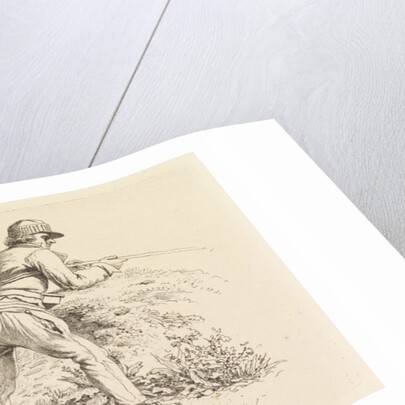 Study Sheet with a sleeping woman and an angler by Jacob Ernst Marcus