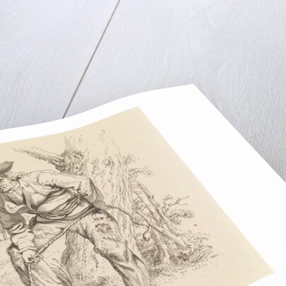 Study Sheet with wood Firewood-gatherer and a man with saw by Jacob Ernst Marcus