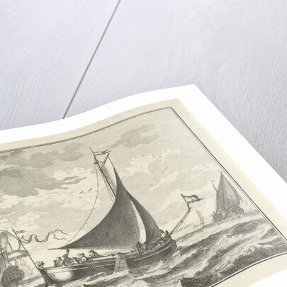 Barge on the water by Adolf van der Laan