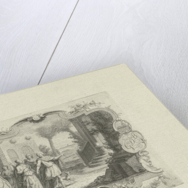Vignette on the marriage of William de Neve Abrahamsz. and Geertruide de Bruin by Jan Caspar Philips