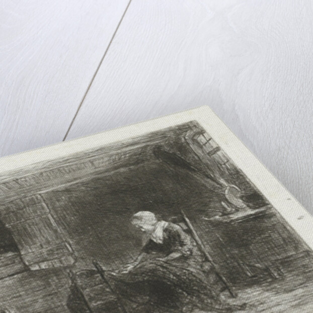 Two figures in an interior by copy