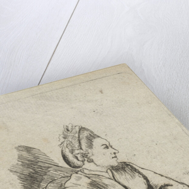 Sitting lady with dog on lap by Johan Antoni Kauclitz Colizzi