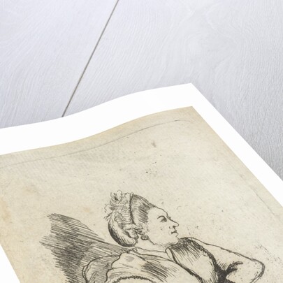 Sitting lady with dog on lap by Johan Antoni Kauclitz Colizzi