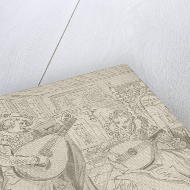 Lute playing lord and lady by Bernhard Schreuder