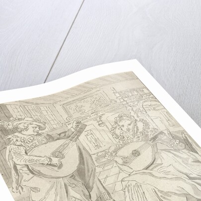 Lute playing lord and lady by Bernhard Schreuder