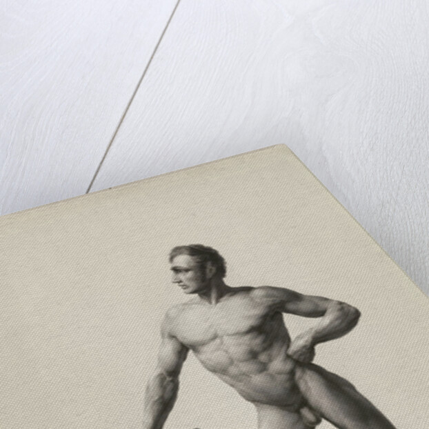 Academy Study standing naked man by Johannes Philippus Lange