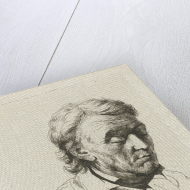 Portrait of an old man with eyes closed by Jean Zacherie Mazel