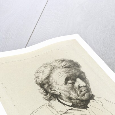 Portrait of an old man with eyes closed by Jean Zacherie Mazel