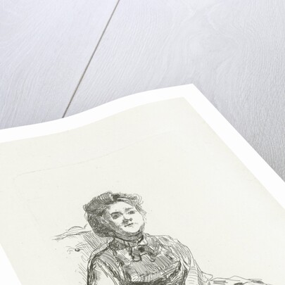 Portrait of Mistress Berg sitting on chair by Joan Berg