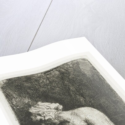 Woman Bathing Her Feet at a Brook by Rembrandt Harmensz. van Rijn