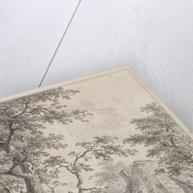 Two hikers on a farm by Leendert Overbeek