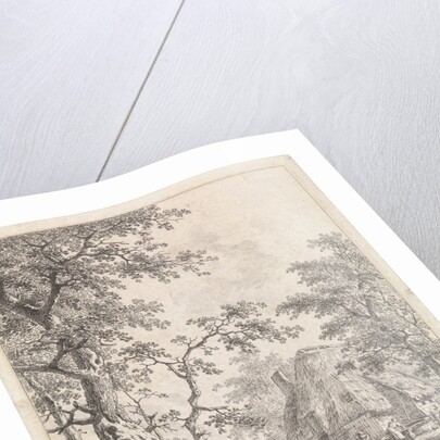 Two hikers on a farm by Leendert Overbeek