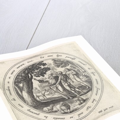 The Temptation of Adam and Eve in paradise by Philips Galle